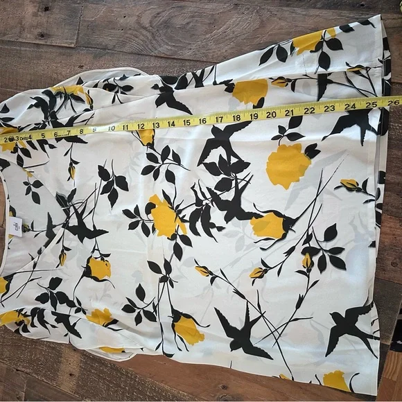 CAbi Sleeveless Top with Yellow and Black Floral Design - Picture 5 of 5